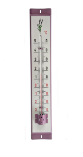 Levandule Venkovní teploměr smaltovaný, Fialovobílý 500x95 mm